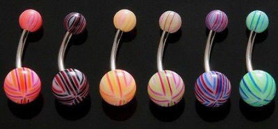 23pcs Criss Cross UV Acrylic Belly Rings 14g Navel Naval