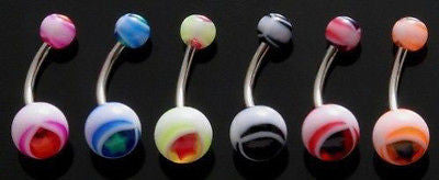 23pcs Star Gazer Eye UV Acrylic Belly Rings 14g Navel Naval