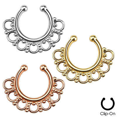1pc Non-Piercing Tribal Fan Septum Hanger