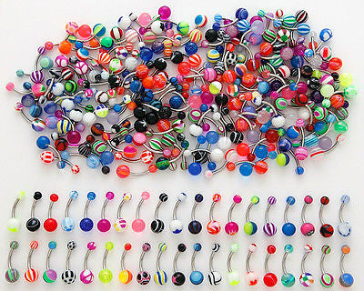 Big Mix Acrylic Belly Rings 14g Navel Naval