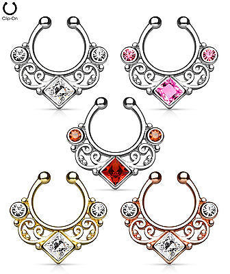 1pc Non-Piercing Lace Swirl Septum Hanger