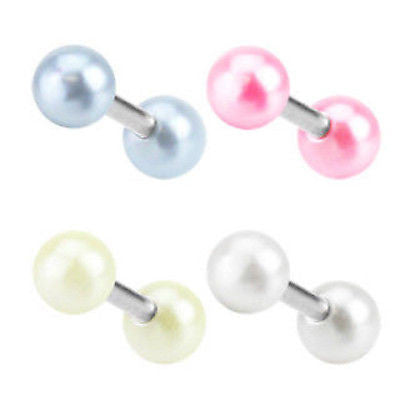 4pcs Pearl Coated Ball Stud Tragus Rings