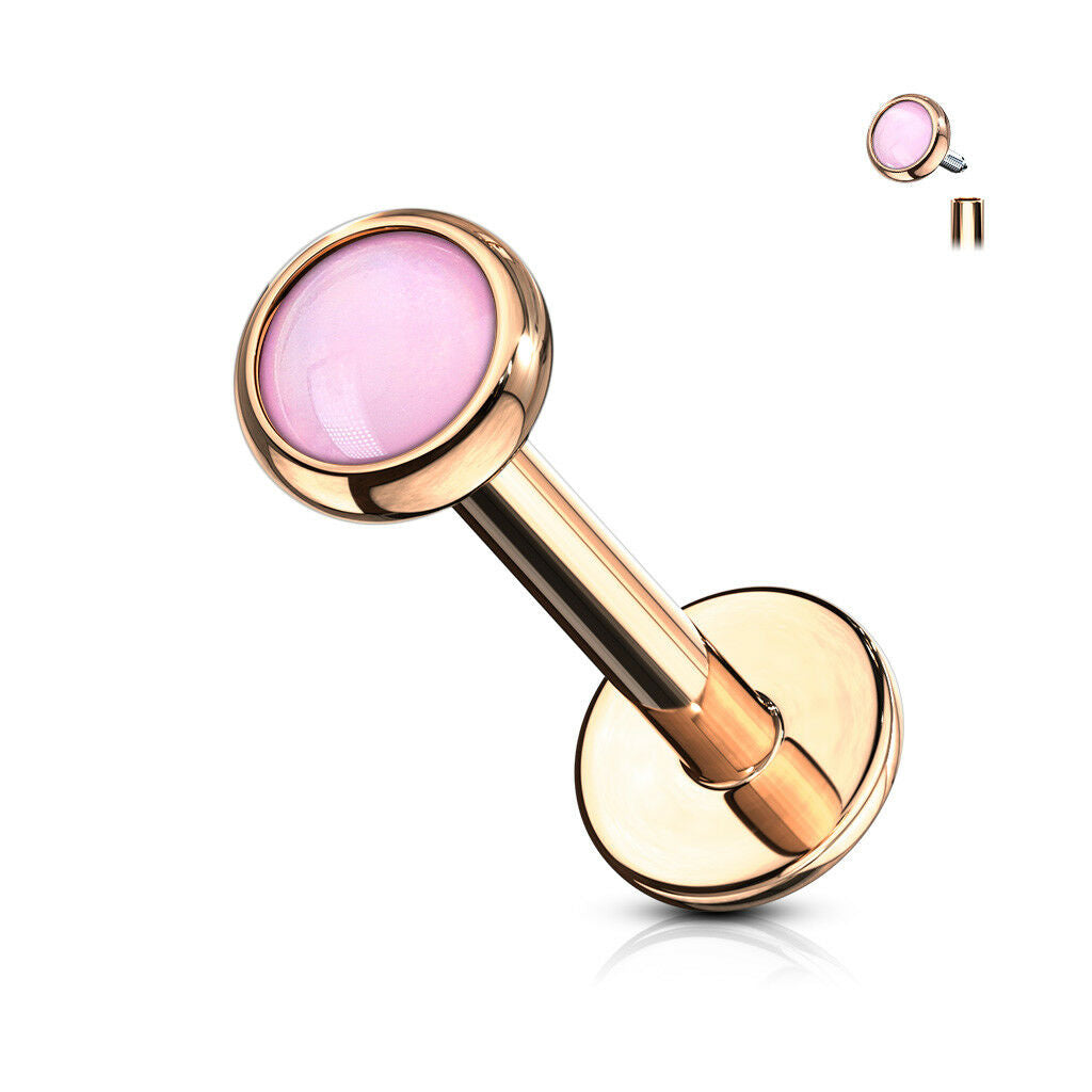 1pc Illuminating Stone Labret Stud Helix Tragus Cartilage Internally Threaded