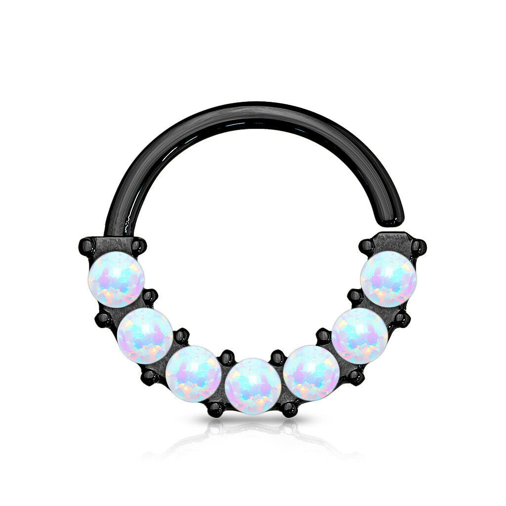 1pc Bendable 7 Opals Front Facing Hoop Septum Ring Cartilage Daith Helix Tragus