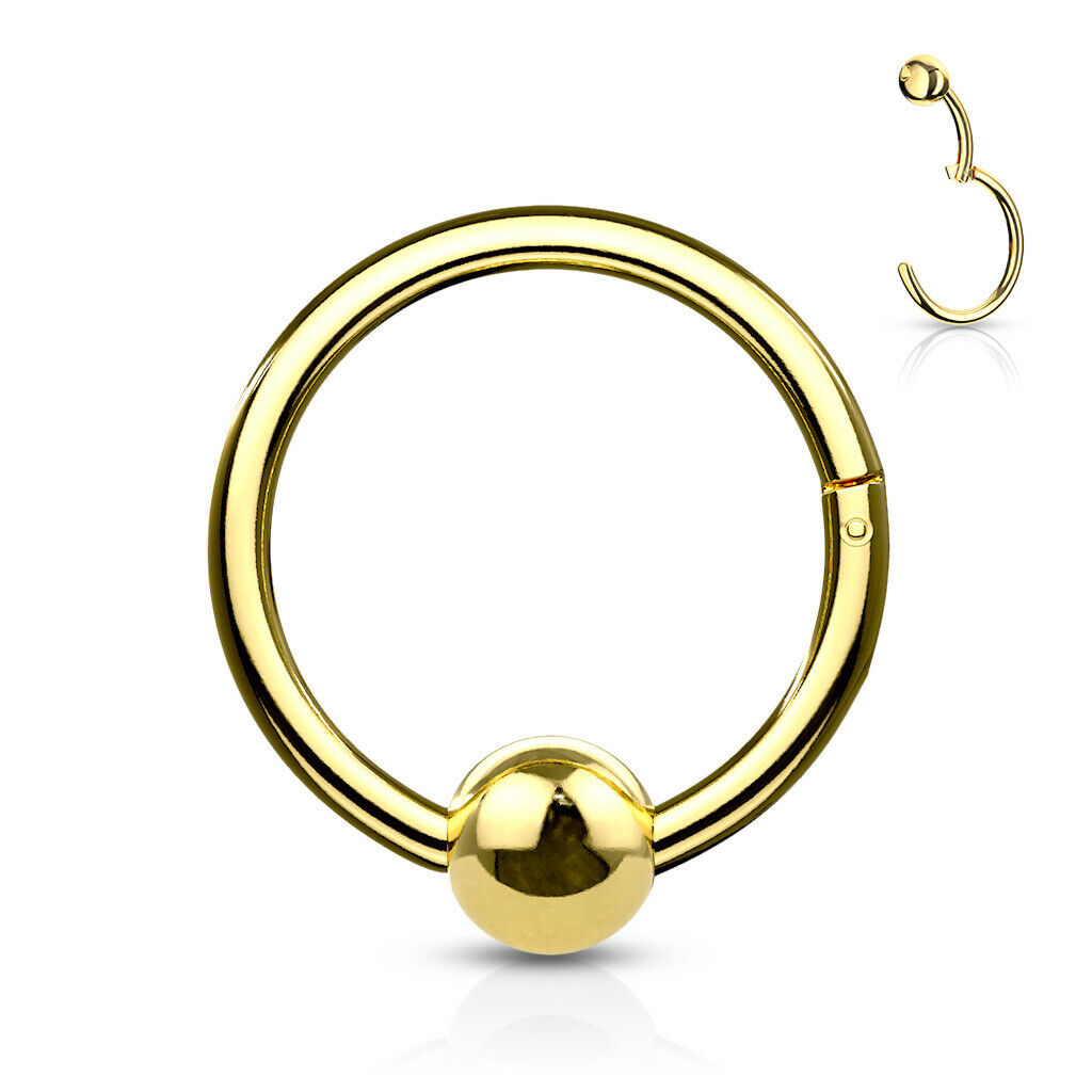 1pc Hinged Segment Captive Bead Ring Septum Clicker Helix Ear Cartilage Piercing
