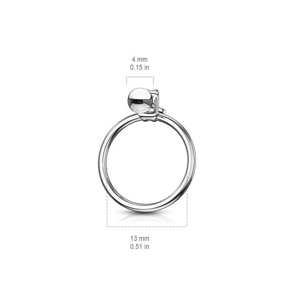 PAIR of Ball End IP Stainless Steel 20g Earrings w/ Hoop Back