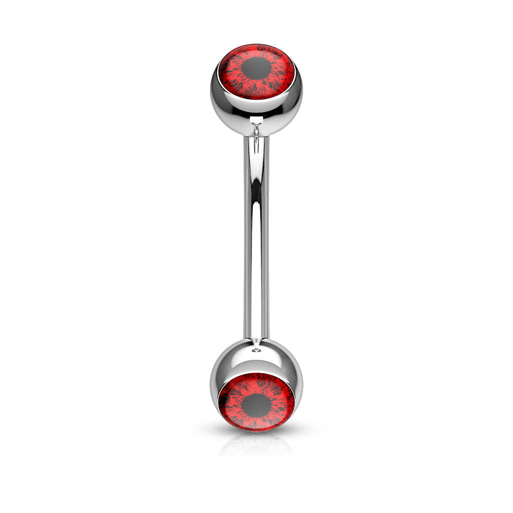 1pc Eyeball 316L Surgical Steel Eyebrow Ring Curved Barbell Eye Ball 16g 5/16"