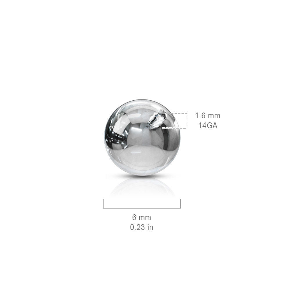 10pk Surgical Steel Internally Threaded Balls Replacement Parts