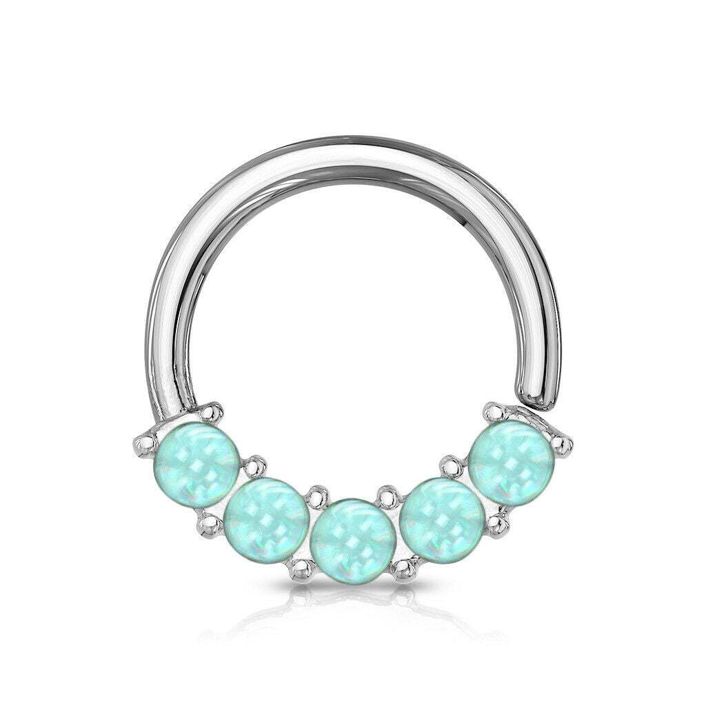 1pc Bendable 5 Illuminating Stone Hoop Septum Ring Cartilage Daith Helix Tragus