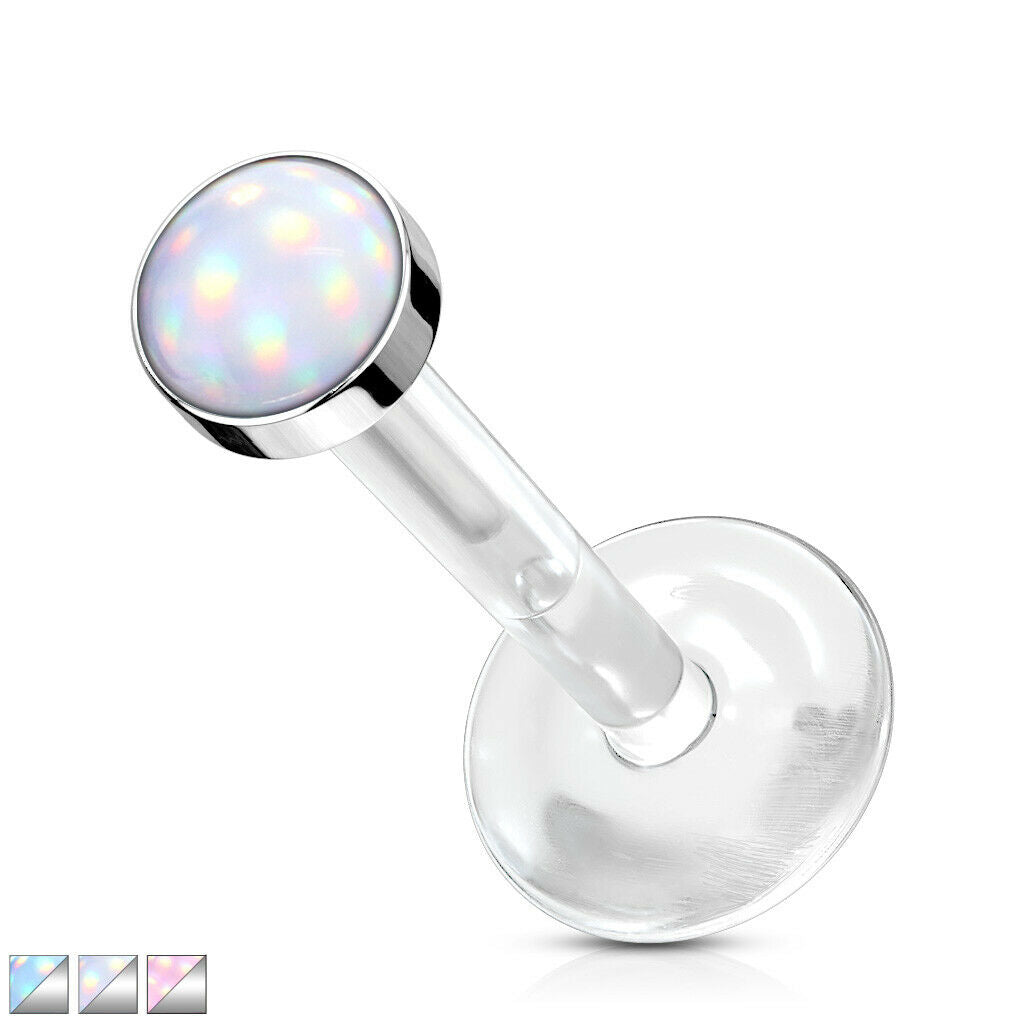 1pc Bioflex Illuminating Stone Labret Monroe Tragus Ear Cartilage Stud Bio Flex