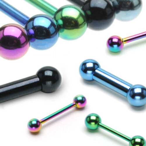 1pc Titanium Straight Barbell Tongue, Industrial, Tragus, Eyebrow, Nipple Ring