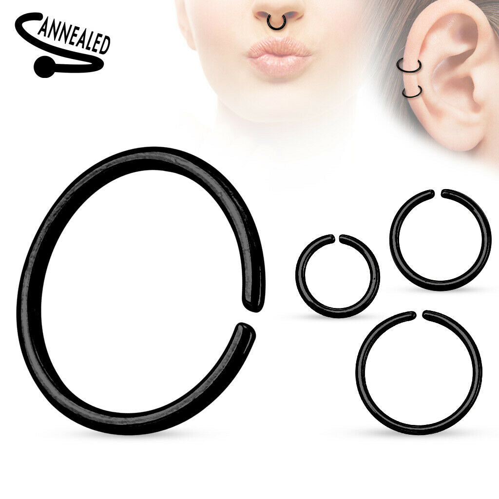 10pk Ear Cartilage Septum Nose Hoop Rings Rook Daith Helix Tragus Body Jewelry