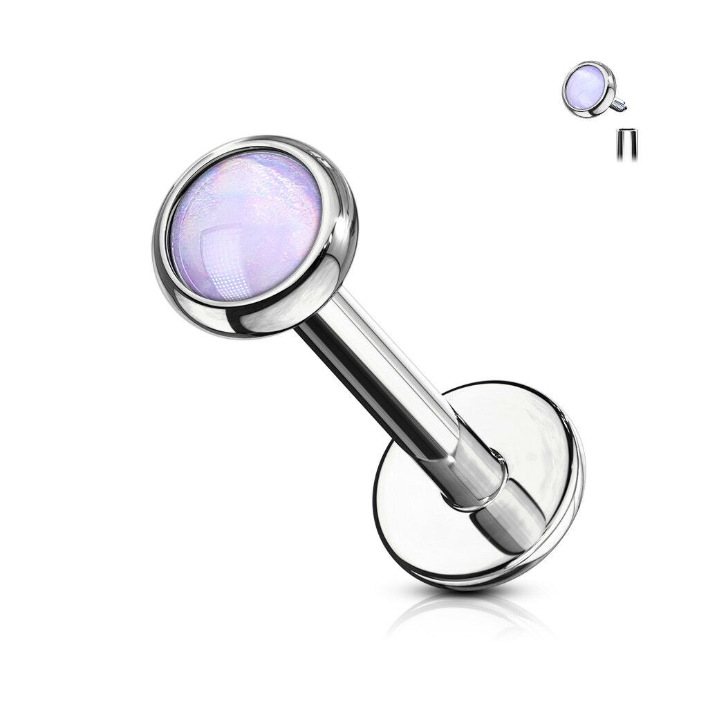 1pc Illuminating Stone Labret Stud Helix Tragus Cartilage Internally Threaded