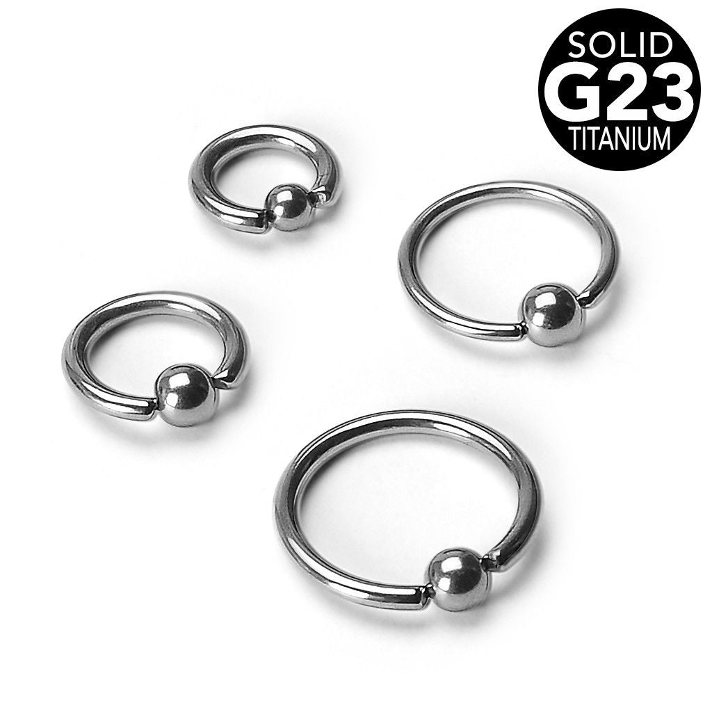 1pc Solid Grade 23 6ALV-ELI Titanium Captive Bead Ring CBR