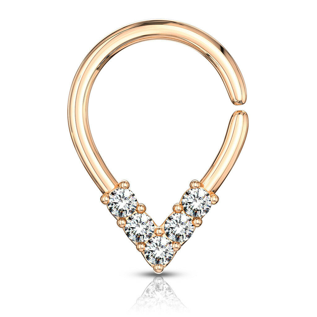 1pc Pear Shaped Bendable Hoop CZ Gem Ring Septum Daith Rook Tragus Ear Cartilage