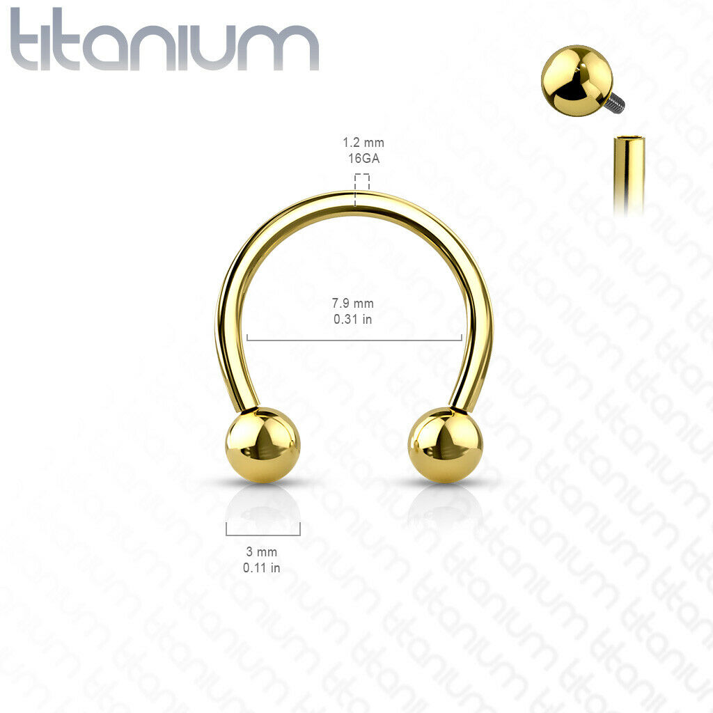 1pc Implant Grade Titanium Horseshoe Circular Barbell Septum Helix Ear Cartilage Eyebrow Ring