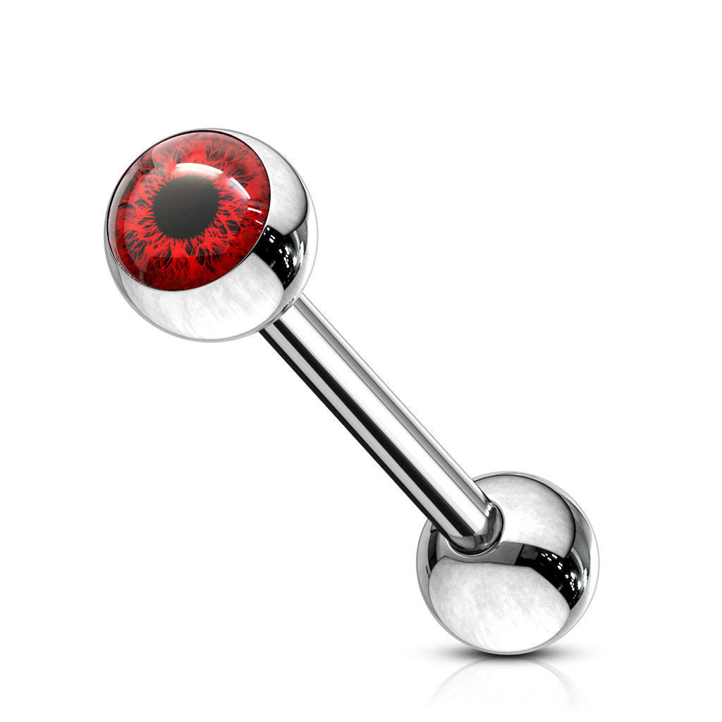 1pc Eyeball 316L Surgical Steel Barbell Tongue Ring