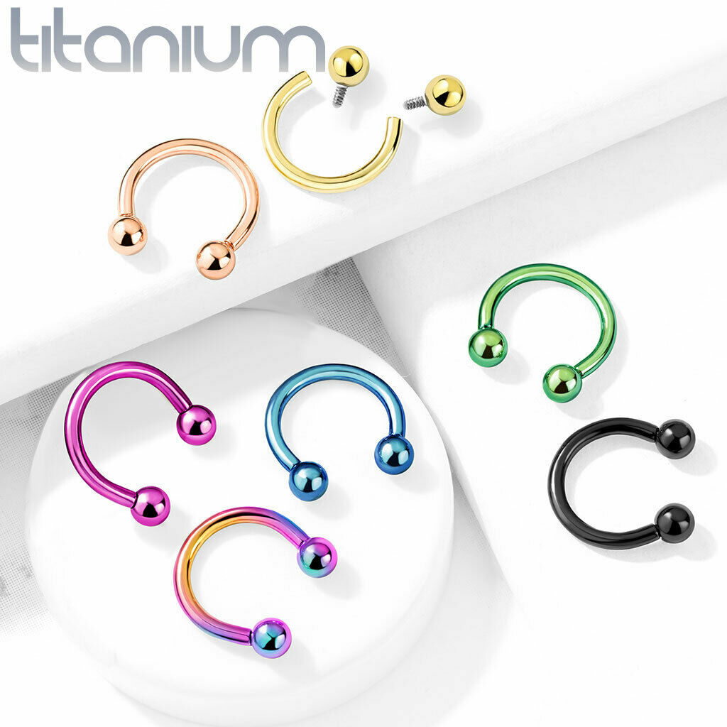 1pc Implant Grade Titanium Horseshoe Circular Barbell Septum Helix Ear Cartilage Eyebrow Ring