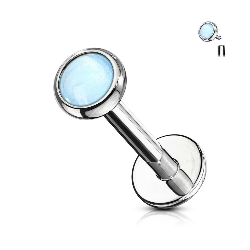 1pc Illuminating Stone Labret Stud Helix Tragus Cartilage Internally Threaded
