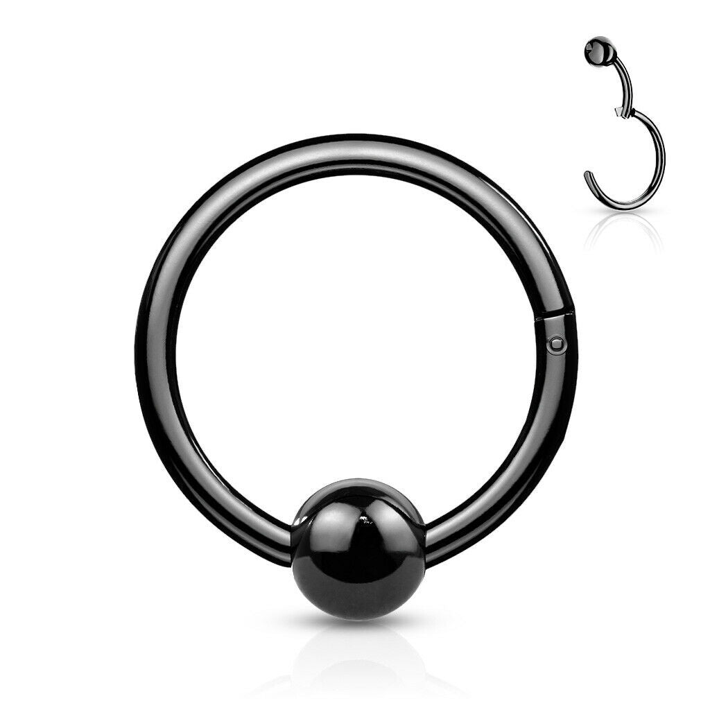 1pc Hinged Segment Captive Bead Ring Septum Clicker Helix Ear Cartilage Piercing