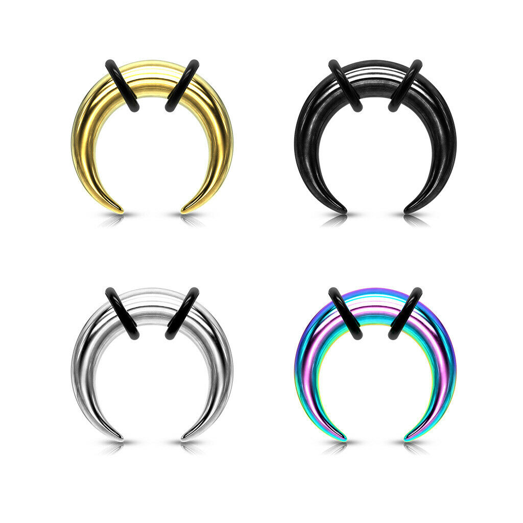 1pc PVD Plated Septum Ring / Buffalo Taper Piercing Expander Plug Pincer