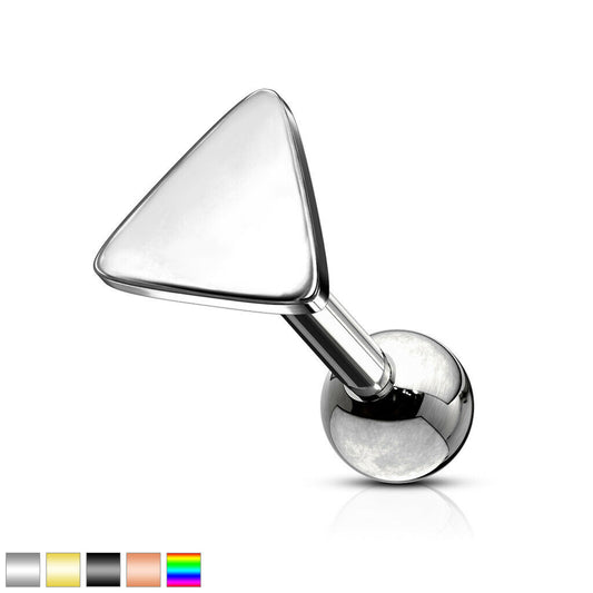 1pc Flat Triangle Top Helix Tragus Cartilage Bar Stud Barbell Surgical Steel
