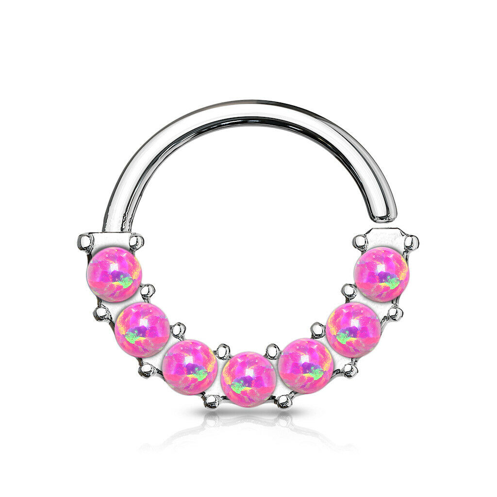 1pc Bendable 7 Opals Front Facing Hoop Septum Ring Cartilage Daith Helix Tragus
