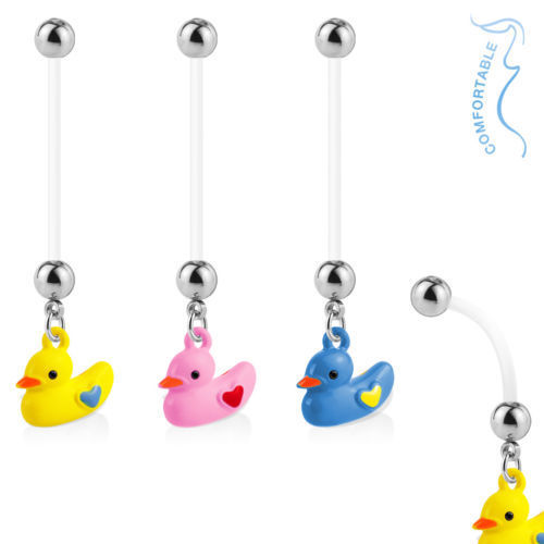 1pc Bio Flex Pregnancy Duckling Rubber Ducky Belly Ring Maternity Navel