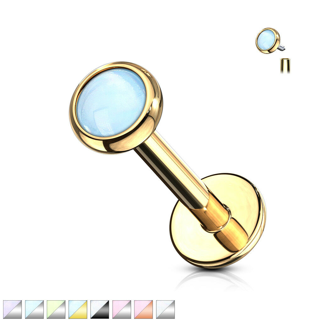 1pc Illuminating Stone Labret Stud Helix Tragus Cartilage Internally Threaded