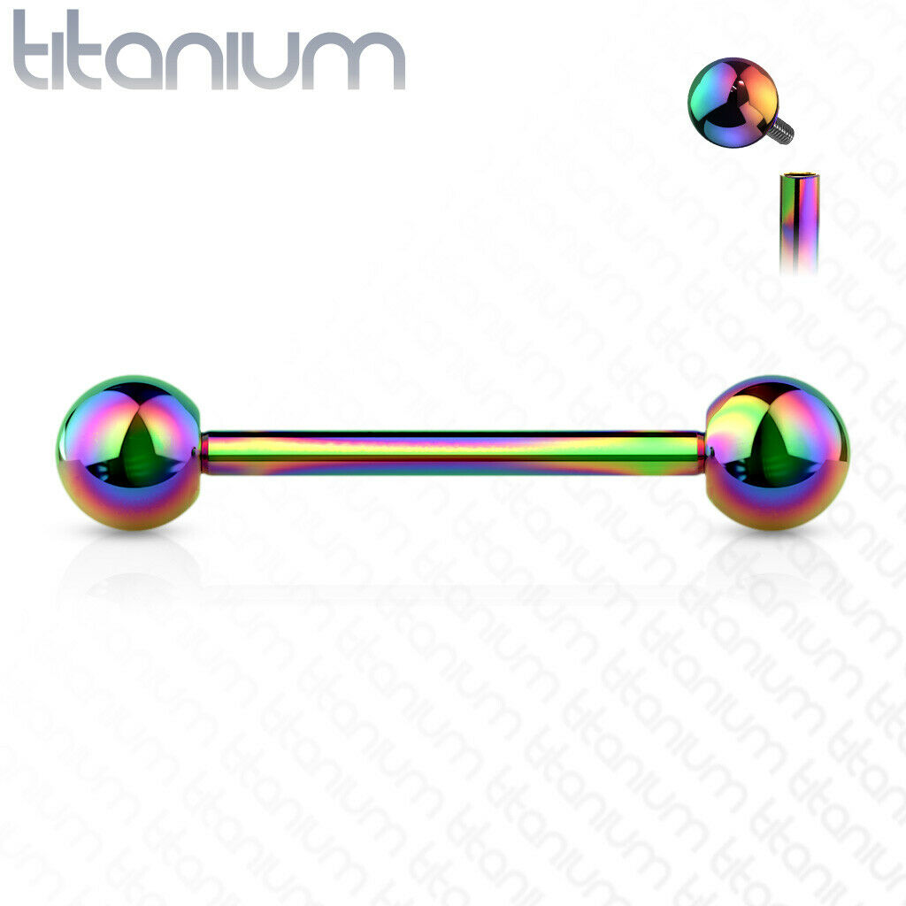 1pc Implant Grade Titanium Barbell Tongue Nipple Ring Internally Threaded