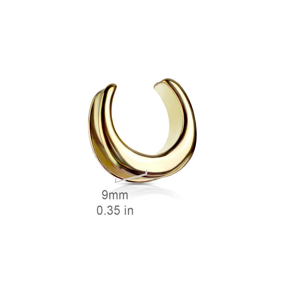PAIR Saddle Ear Spreader Surgical Steel Tunnels Plugs Earlet Gauges Body Jewelry