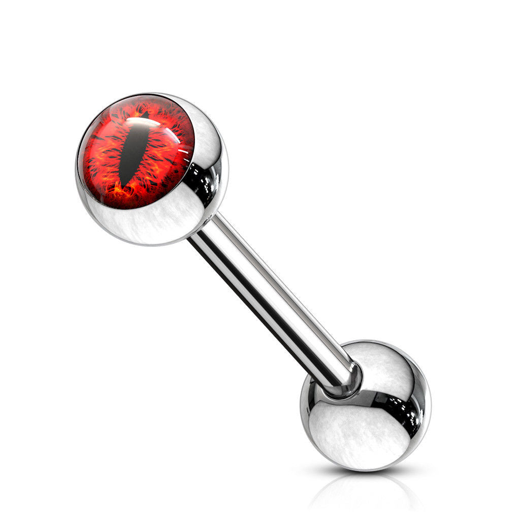 1pc Snake Eye 316L Surgical Steel Barbell Tongue Ring