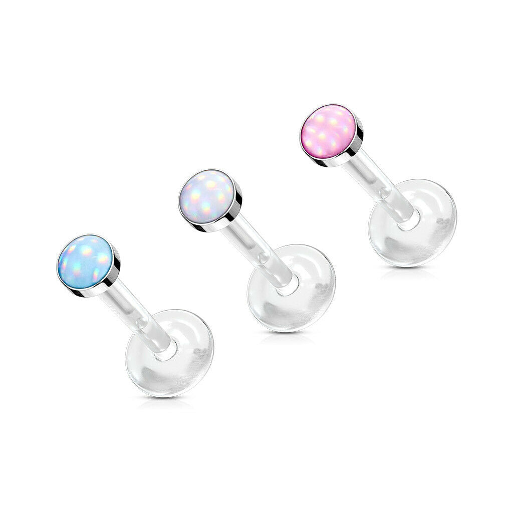 1pc Bioflex Illuminating Stone Labret Monroe Tragus Ear Cartilage Stud Bio Flex