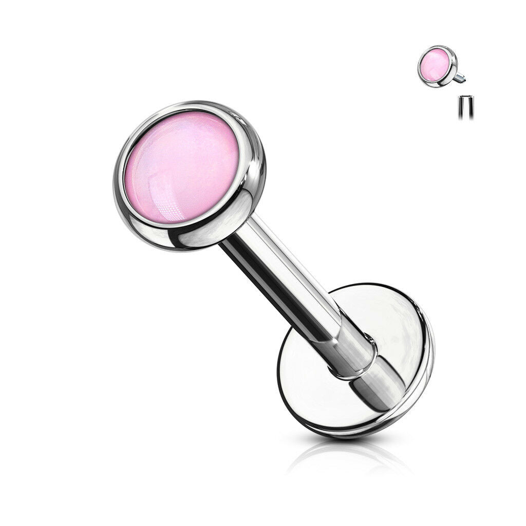 1pc Illuminating Stone Labret Stud Helix Tragus Cartilage Internally Threaded