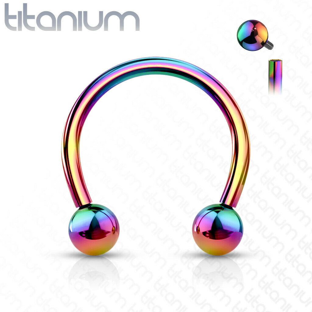 1pc Implant Grade Titanium Horseshoe Circular Barbell Septum Helix Ear Cartilage Eyebrow Ring