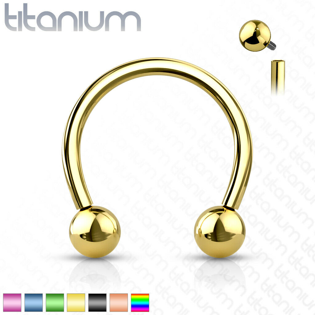 1pc Implant Grade Titanium Horseshoe Circular Barbell Septum Helix Ear Cartilage Eyebrow Ring