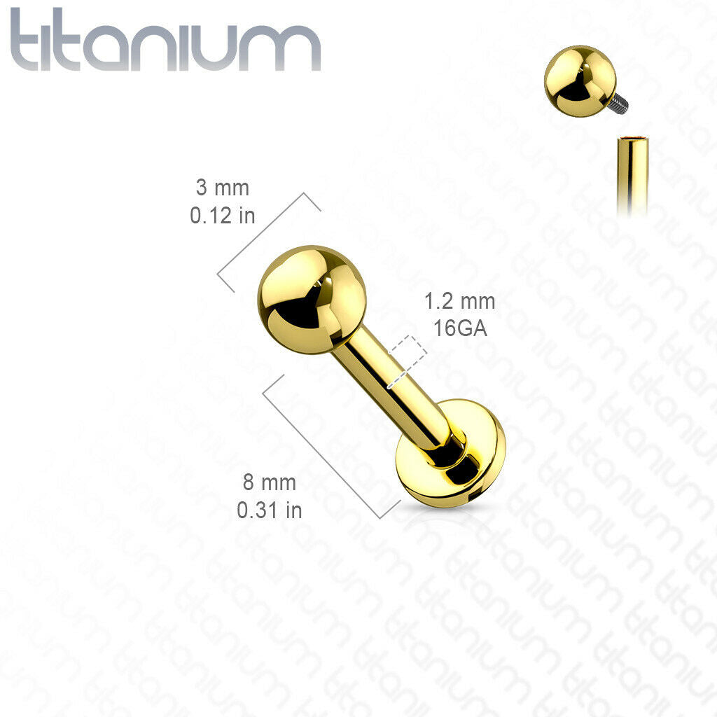 1pc Implant Grade Titanium Labret Stud 16G 5/16" Monroe Chin Ear Cartilage Ring