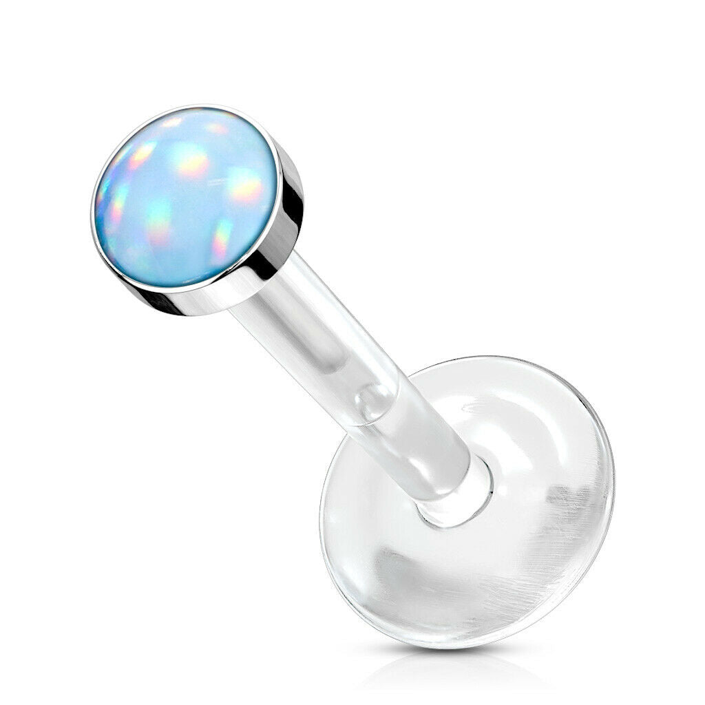 1pc Bioflex Illuminating Stone Labret Monroe Tragus Ear Cartilage Stud Bio Flex