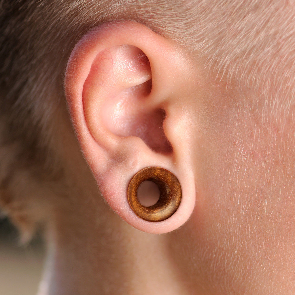 PAIR Concave Organic Red Saba Wood Double Flare Tunnels