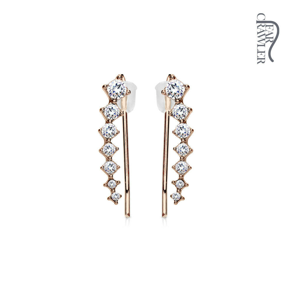 Ear Crawler Earrings Retail Peg Pack - Seven Round Crystals