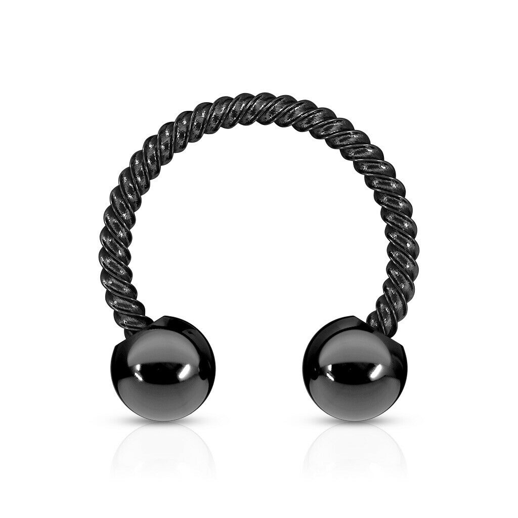 1pc Twisted Rope Style Circular Barbell Horseshoe Septum, Eyebrow, Nipple Ring