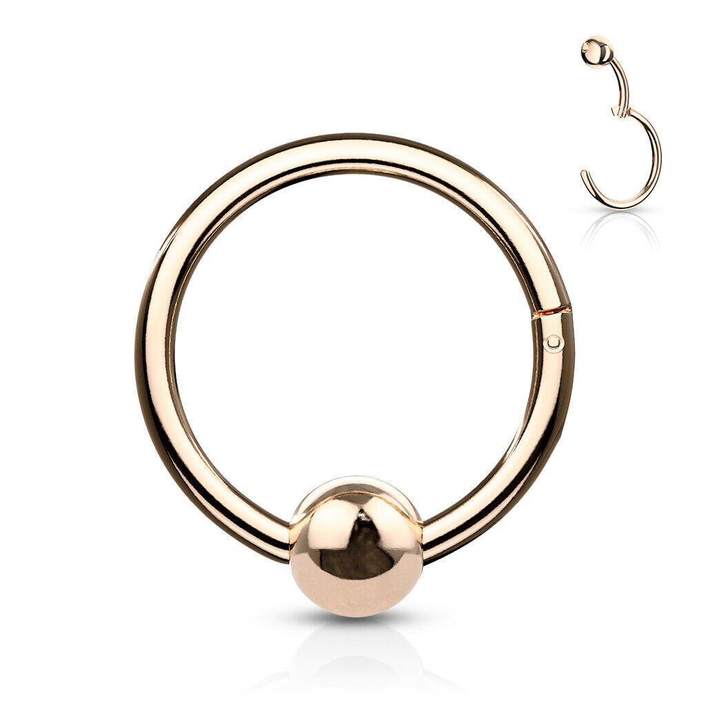 1pc Hinged Segment Captive Bead Ring Septum Clicker Helix Ear Cartilage Piercing