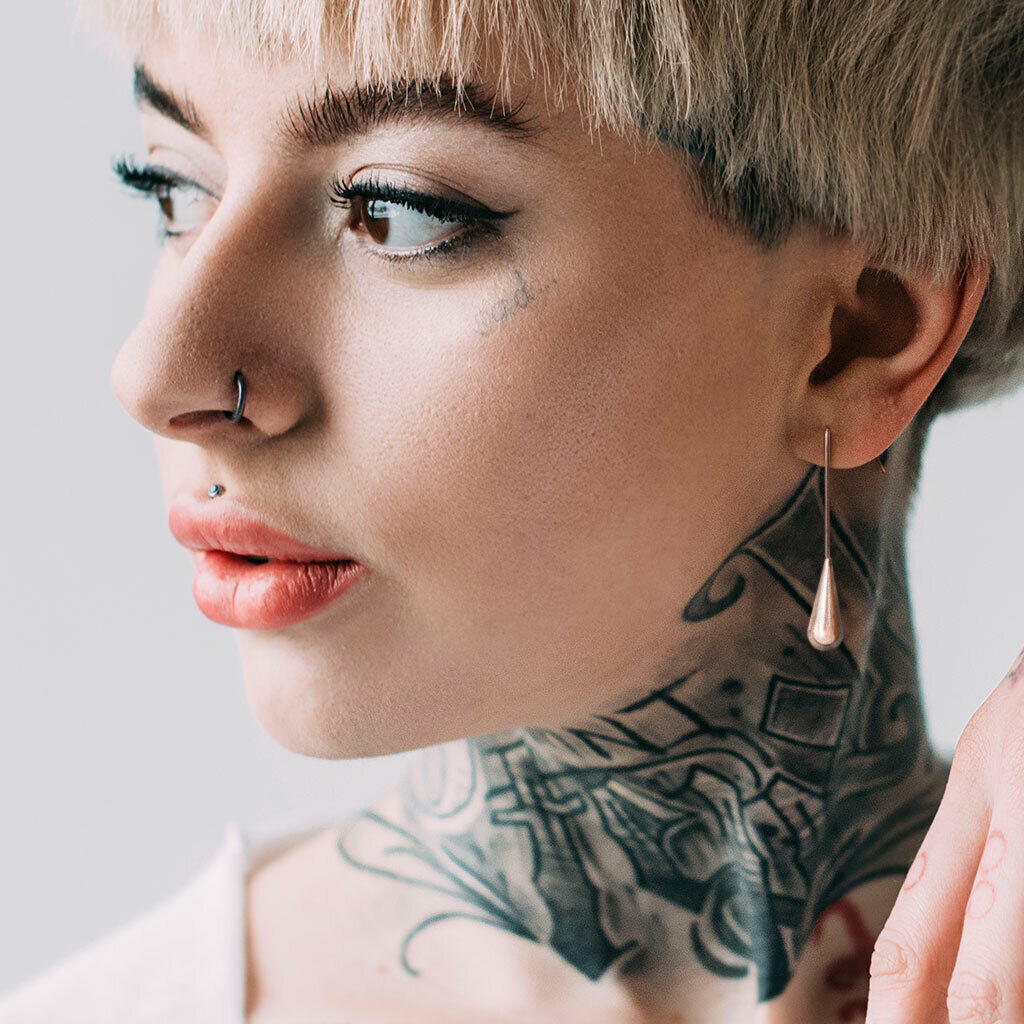 PAIR Long Tear Drop Dangle Earrings Hanging Hook Teardrop 20g Surgical Steel
