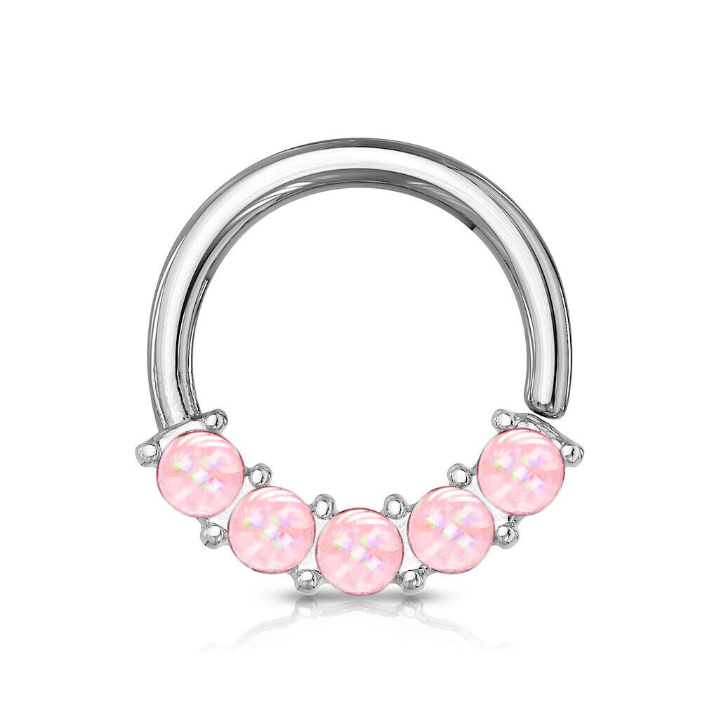 1pc Bendable 5 Illuminating Stone Hoop Septum Ring Cartilage Daith Helix Tragus