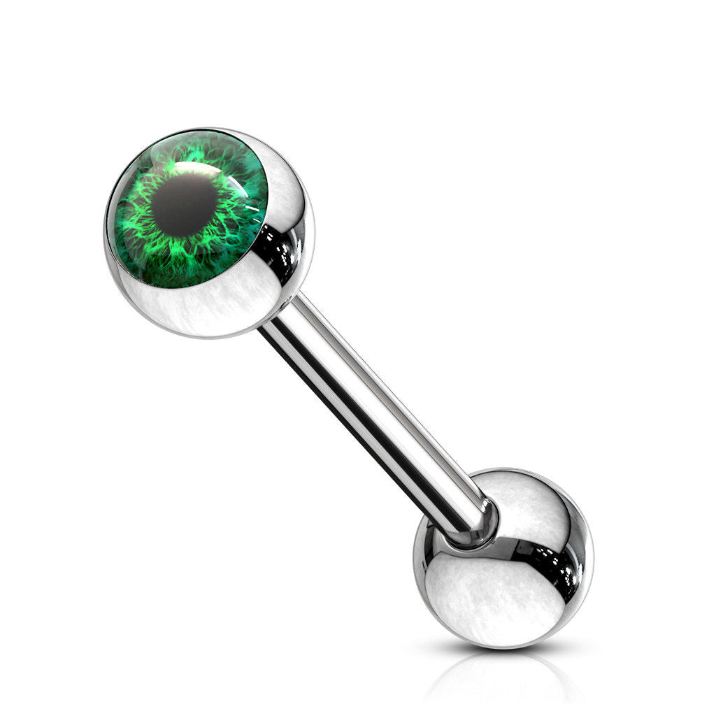 1pc Eyeball 316L Surgical Steel Barbell Tongue Ring