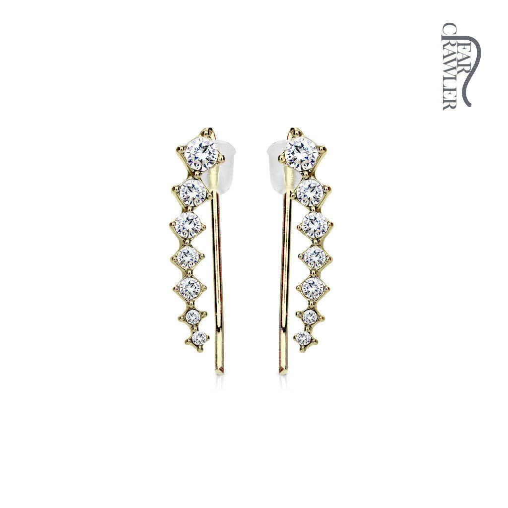 Ear Crawler Earrings Retail Peg Pack - Seven Round Crystals