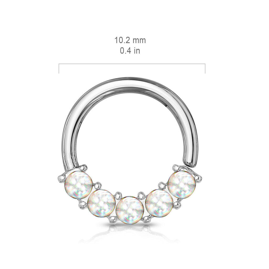 1pc Bendable 5 Illuminating Stone Hoop Septum Ring Cartilage Daith Helix Tragus