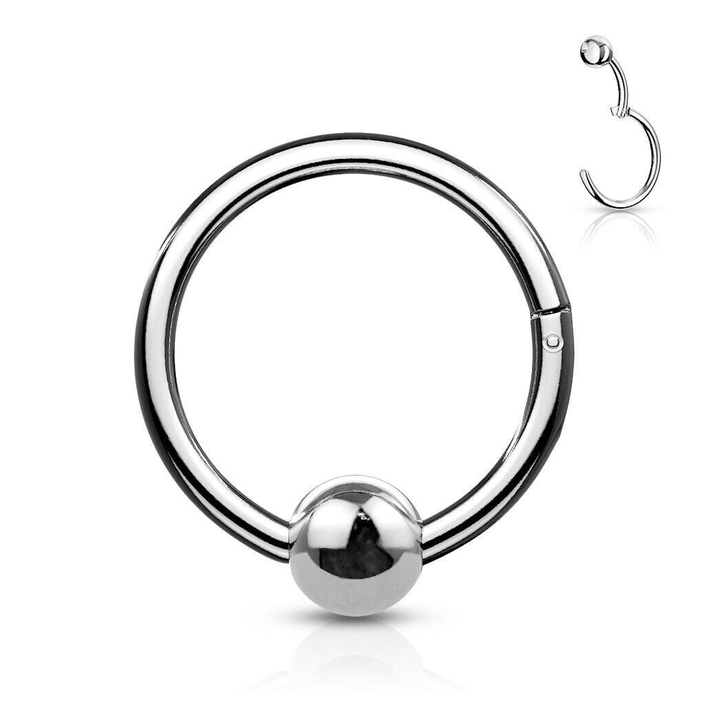 1pc Hinged Segment Captive Bead Ring Septum Clicker Helix Ear Cartilage Piercing