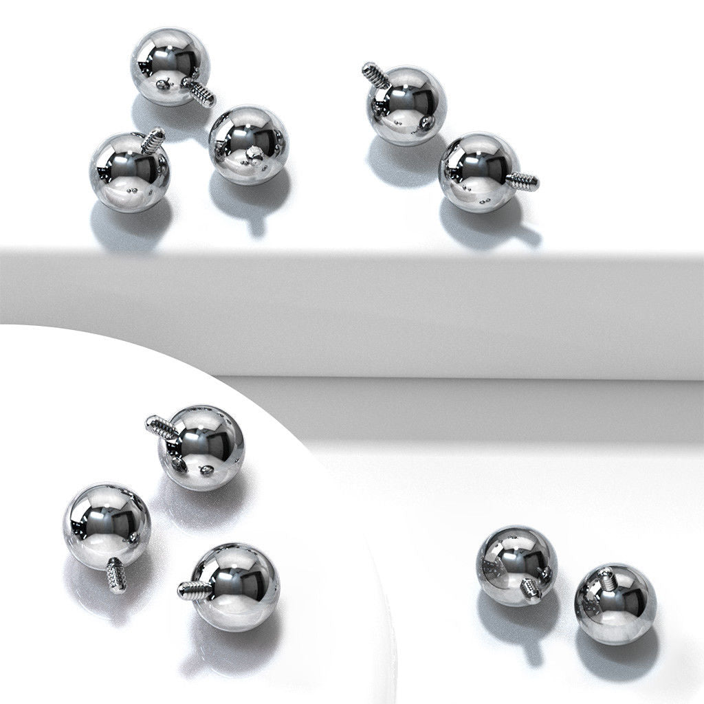 10pk Solid Titanium Internally Threaded Balls Replacement Parts