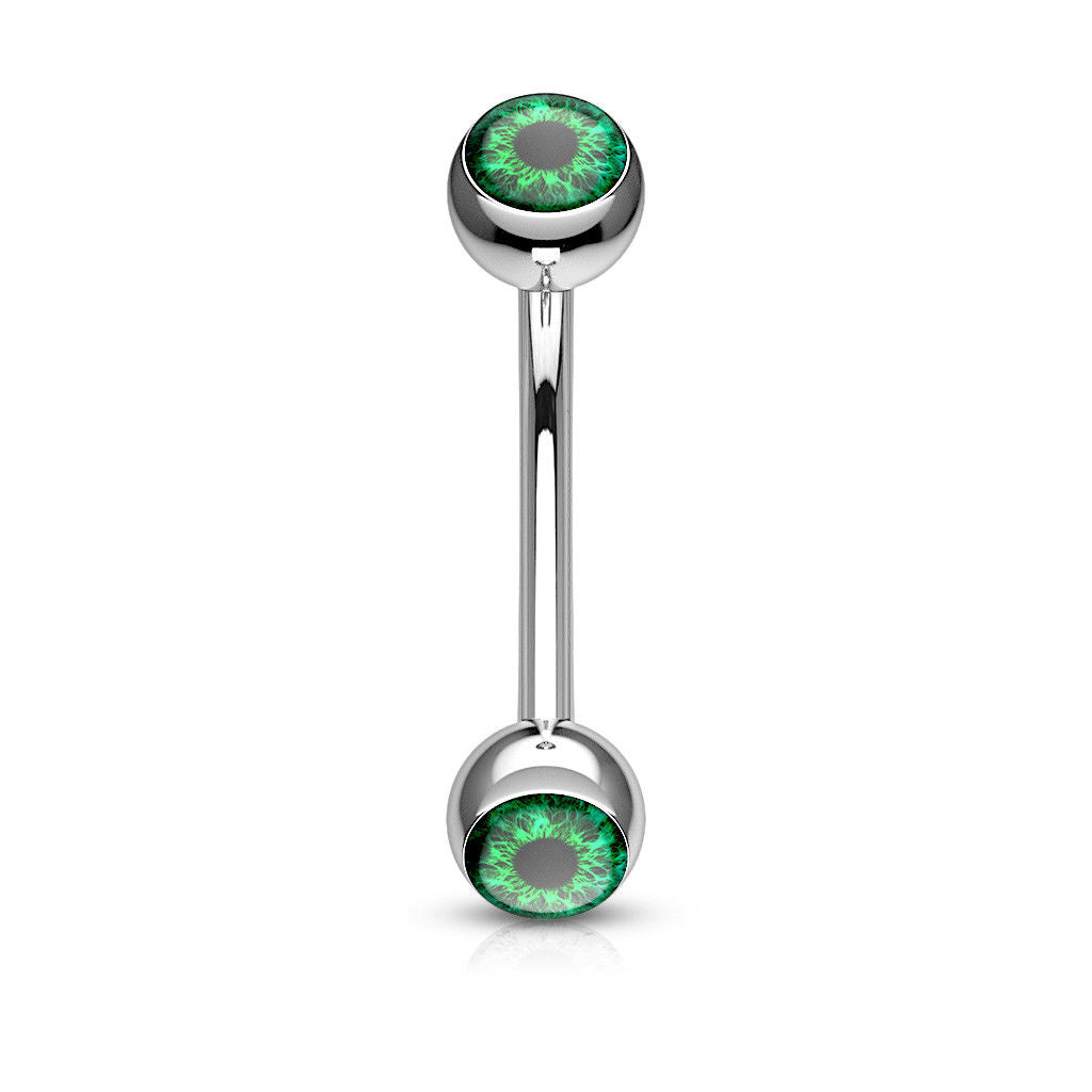 1pc Eyeball 316L Surgical Steel Eyebrow Ring Curved Barbell Eye Ball 16g 5/16"